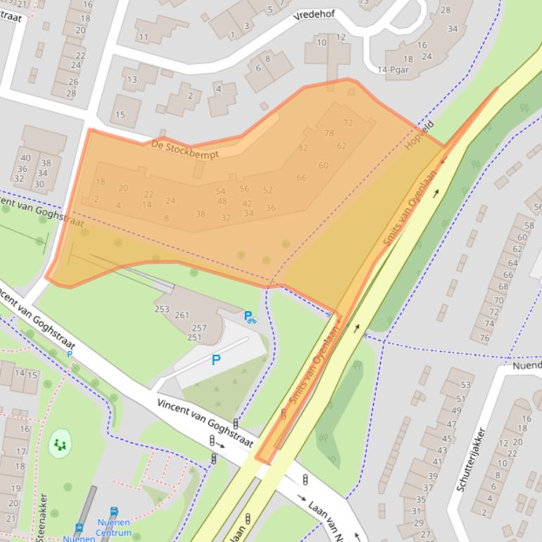 Kaart van postcodegebied 5671DL.