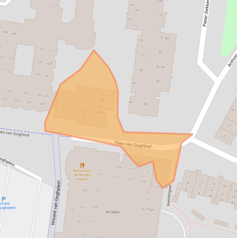 Kaart van postcodegebied 5671DW.