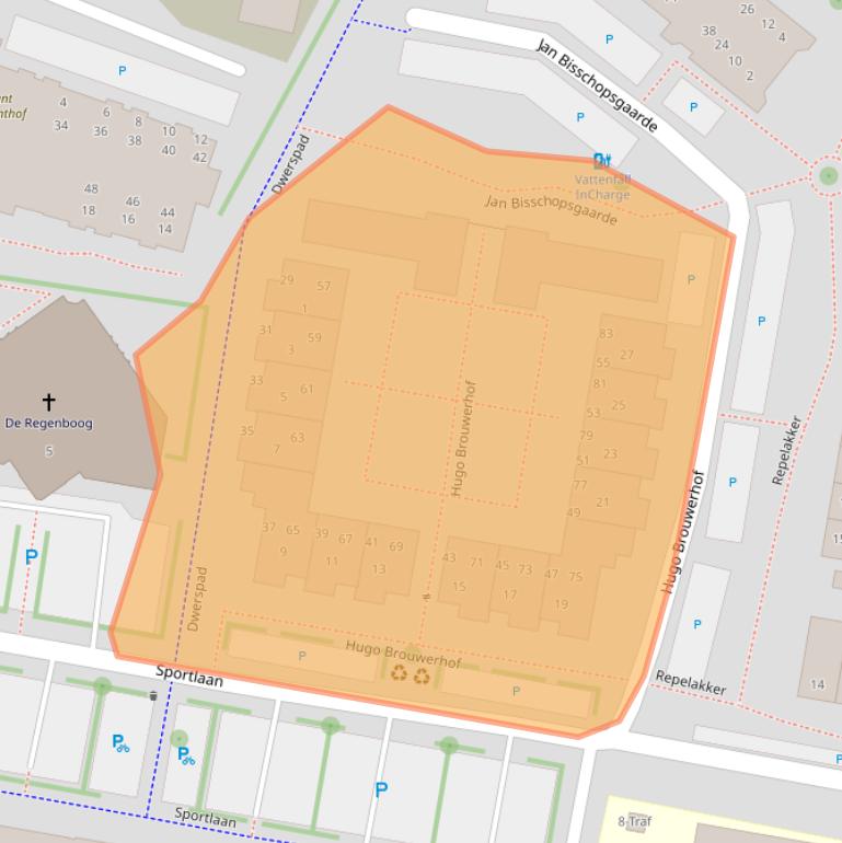 Kaart van postcodegebied 5671EM.