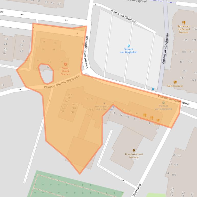 Kaart van postcodegebied 5671GZ.