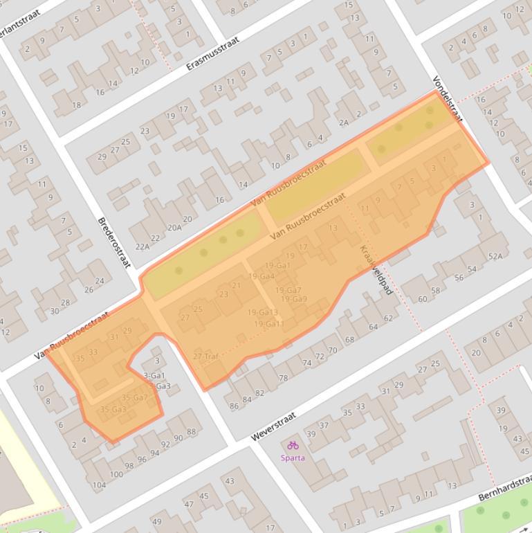 Kaart van postcodegebied 5671VJ.