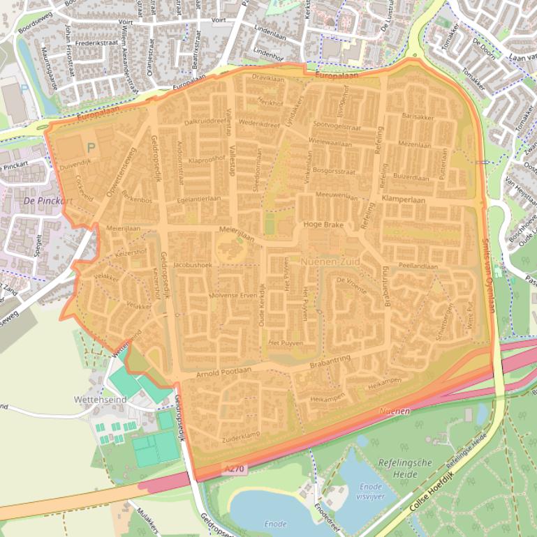Kaart van postcodegebied 5672.