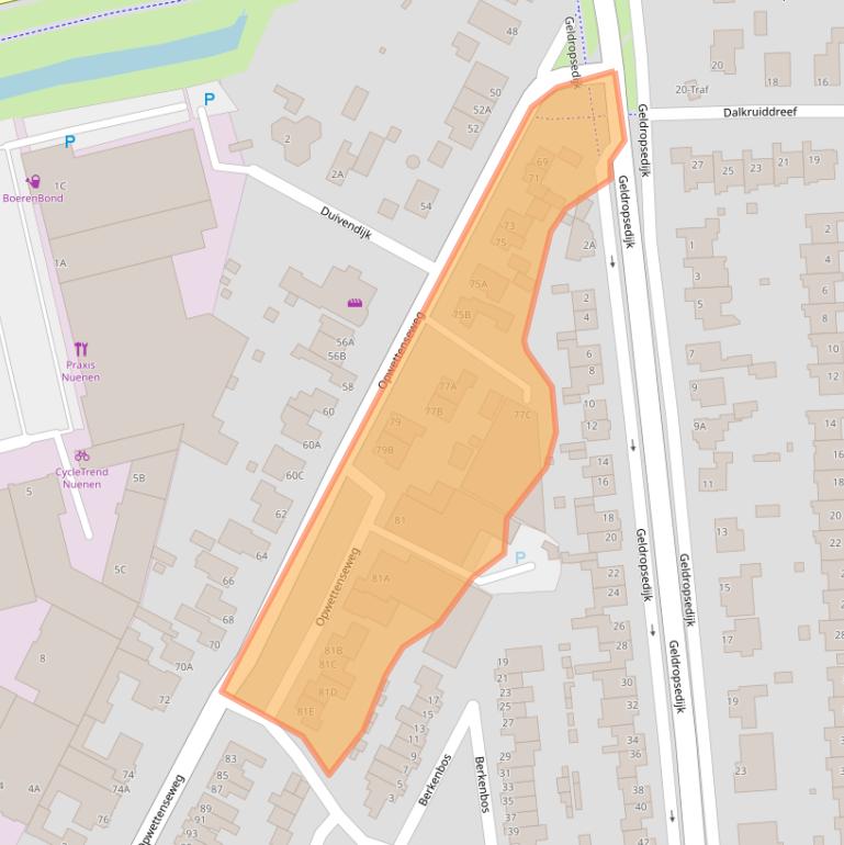 Kaart van postcodegebied 5672AG.