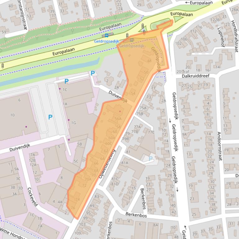 Kaart van postcodegebied 5672AJ.