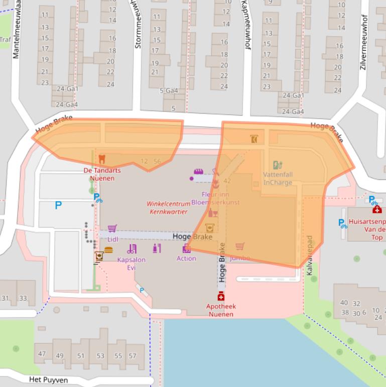 Kaart van postcodegebied 5672GL.