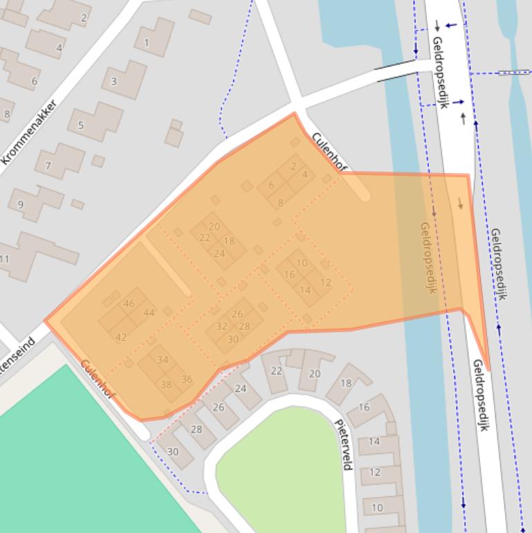 Kaart van postcodegebied 5672PP.