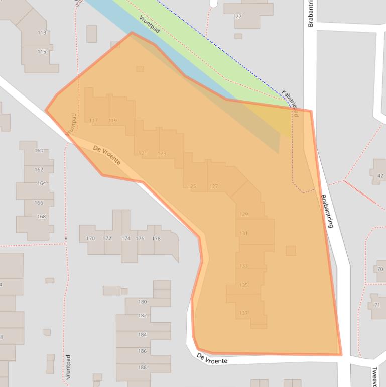 Kaart van postcodegebied 5672TW.