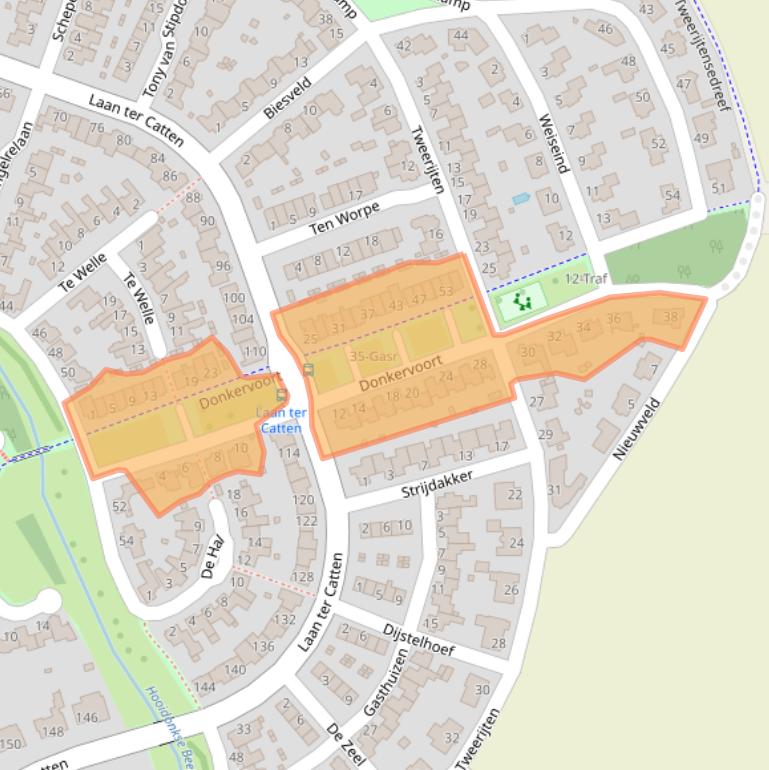 Kaart van postcodegebied 5673BV.