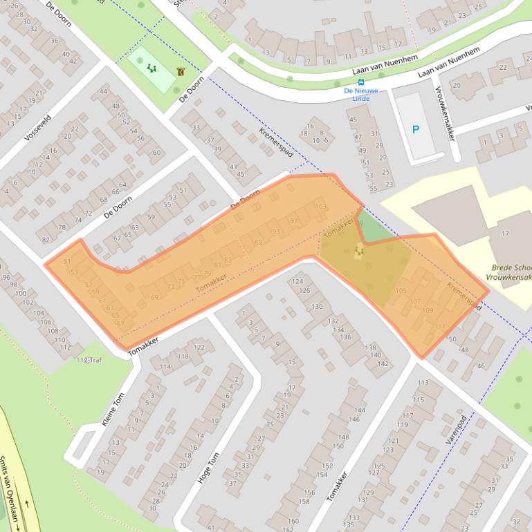 Kaart van postcodegebied 5673LC.