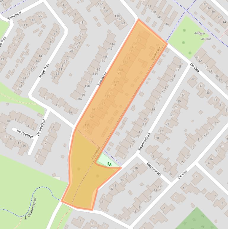 Kaart van postcodegebied 5673LD.