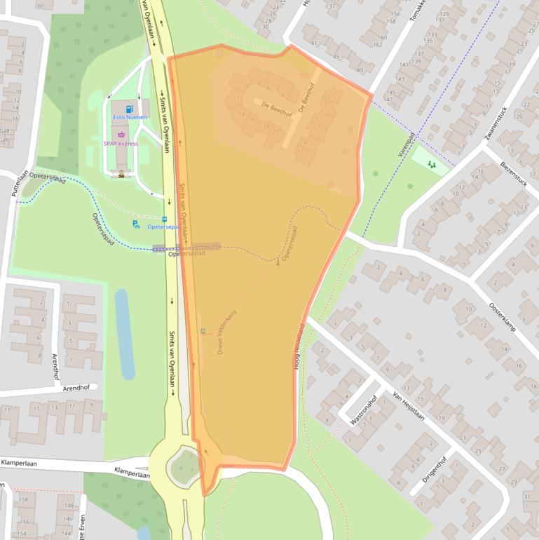 Kaart van postcodegebied 5673LV.