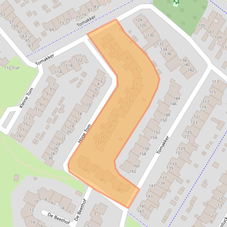 Kaart van postcodegebied 5673LW.