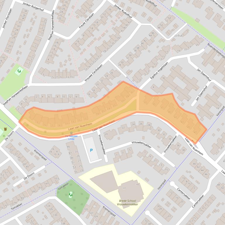 Kaart van postcodegebied 5673PA.