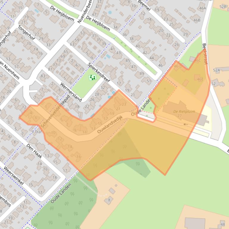 Kaart van postcodegebied 5673PS.