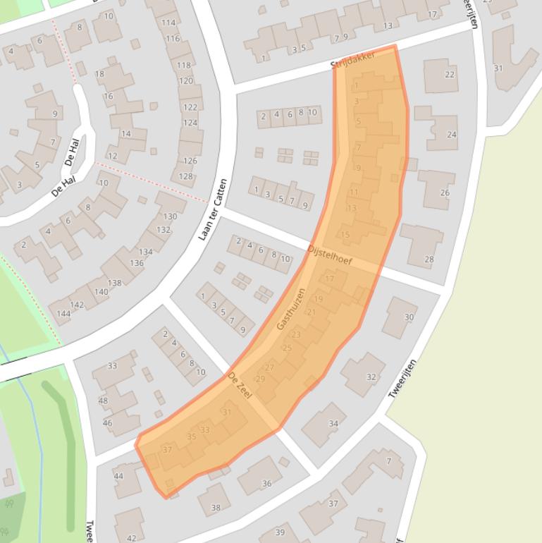 Kaart van postcodegebied 5673TS.