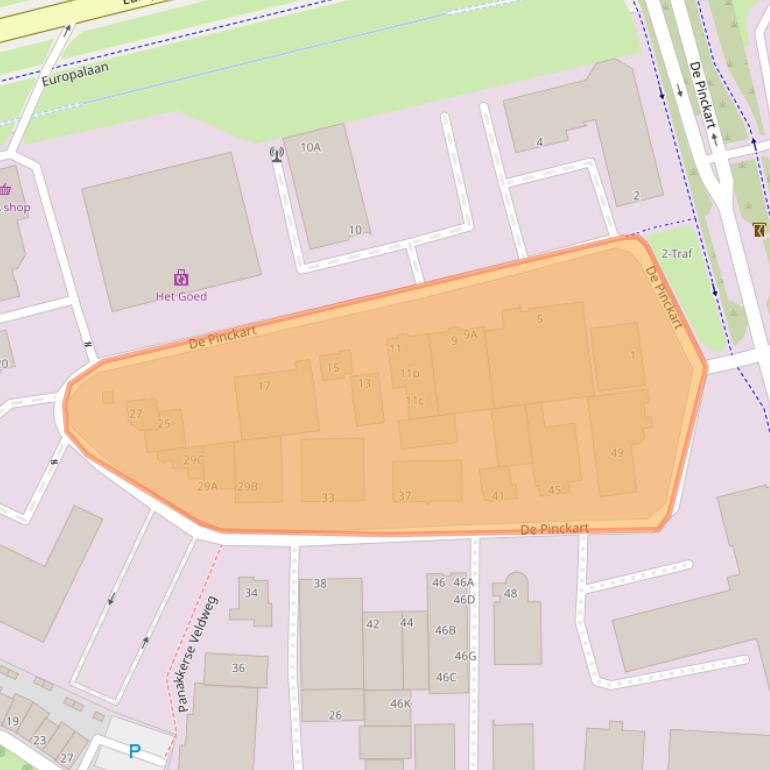 Kaart van postcodegebied 5674CB.