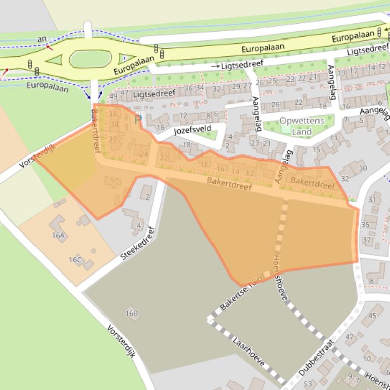 Kaart van postcodegebied 5674CW.