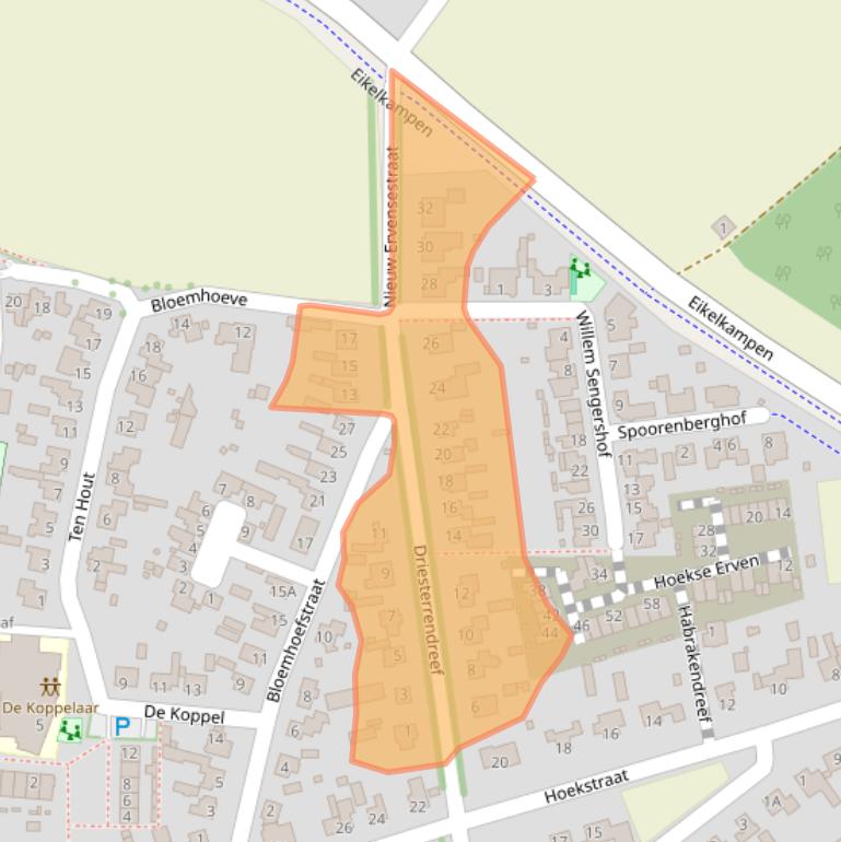 Kaart van postcodegebied 5674NS.