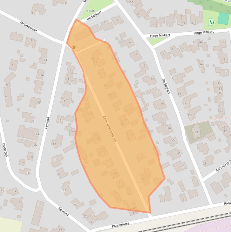 Kaart van postcodegebied 5674TN.