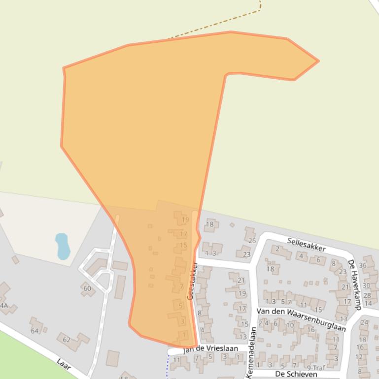 Kaart van postcodegebied 5674WC.