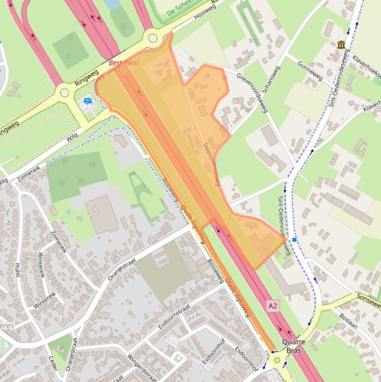 Kaart van postcodegebied 5681BA.