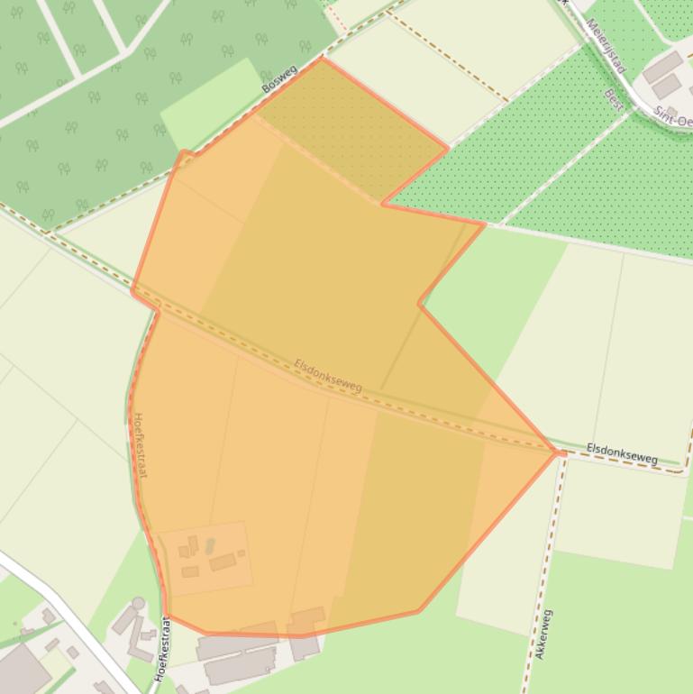 Kaart van postcodegebied 5681PB.