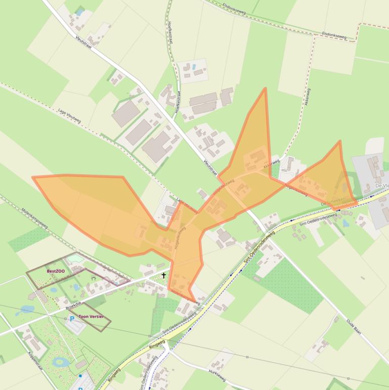 Kaart van postcodegebied 5681PD.