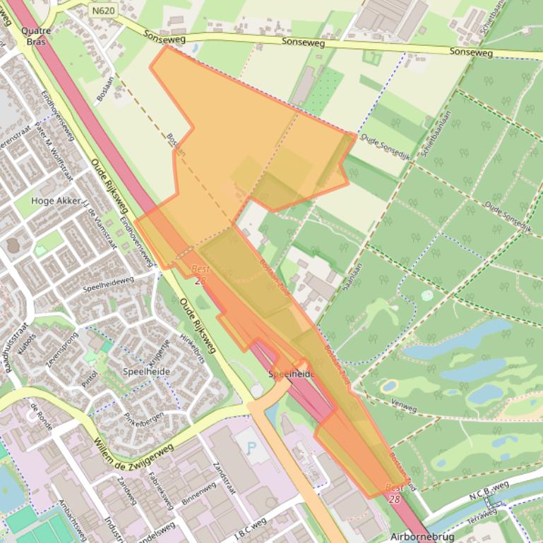 Kaart van postcodegebied 5681RB.