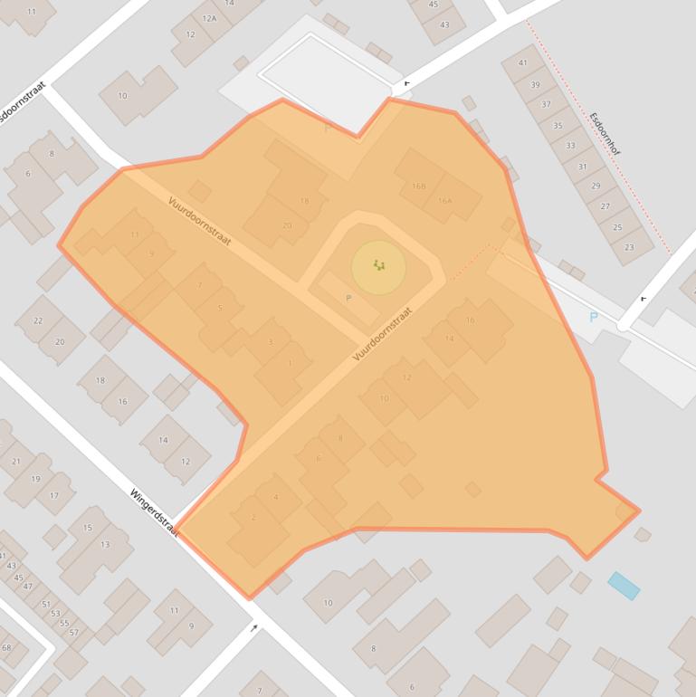 Kaart van postcodegebied 5682CP.