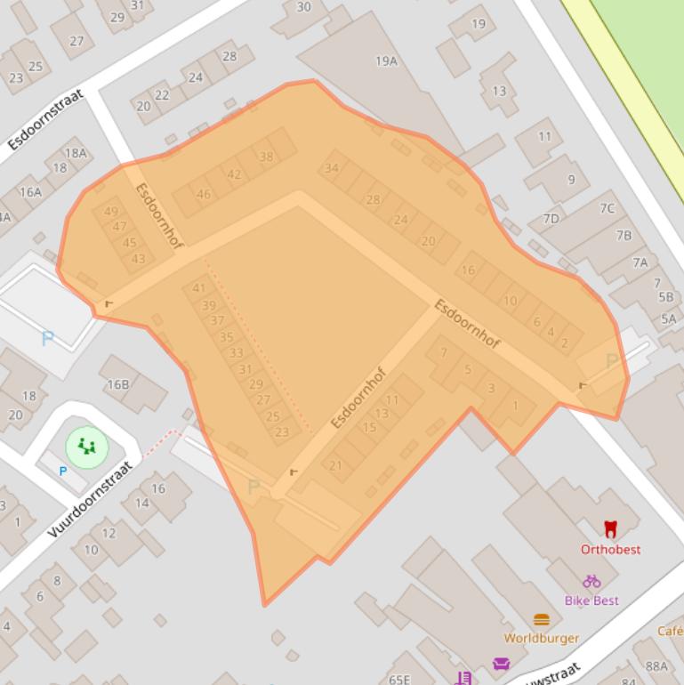 Kaart van postcodegebied 5682CS.