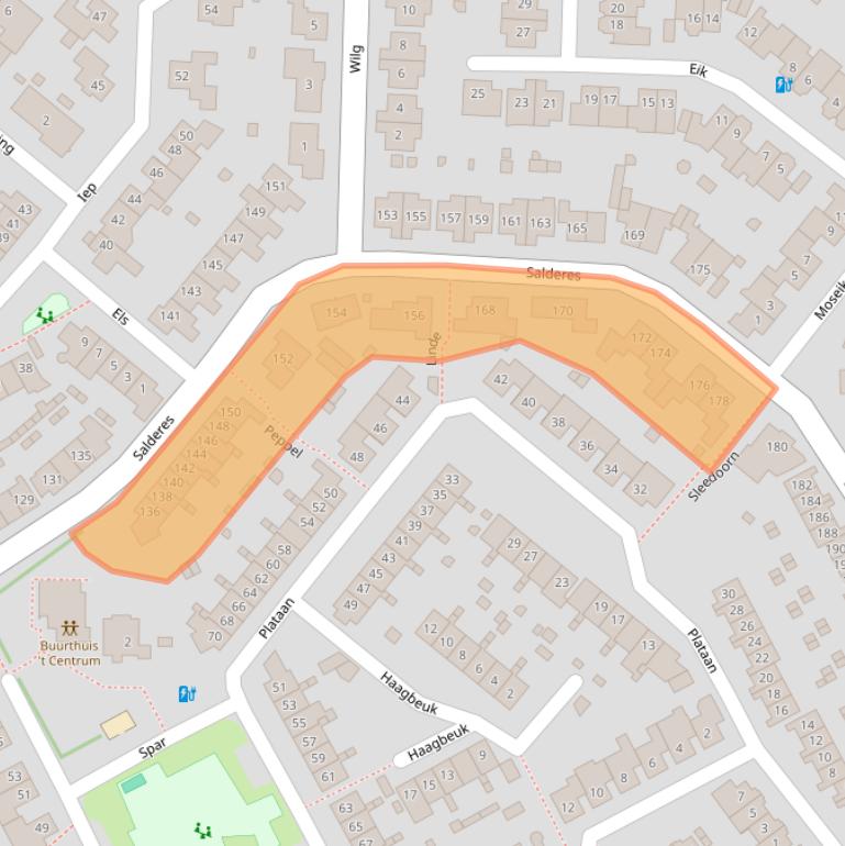 Kaart van postcodegebied 5682EW.