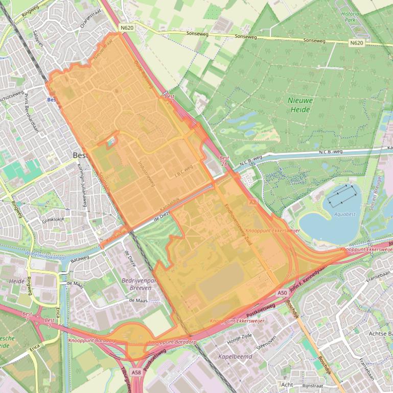 Kaart van postcodegebied 5683.