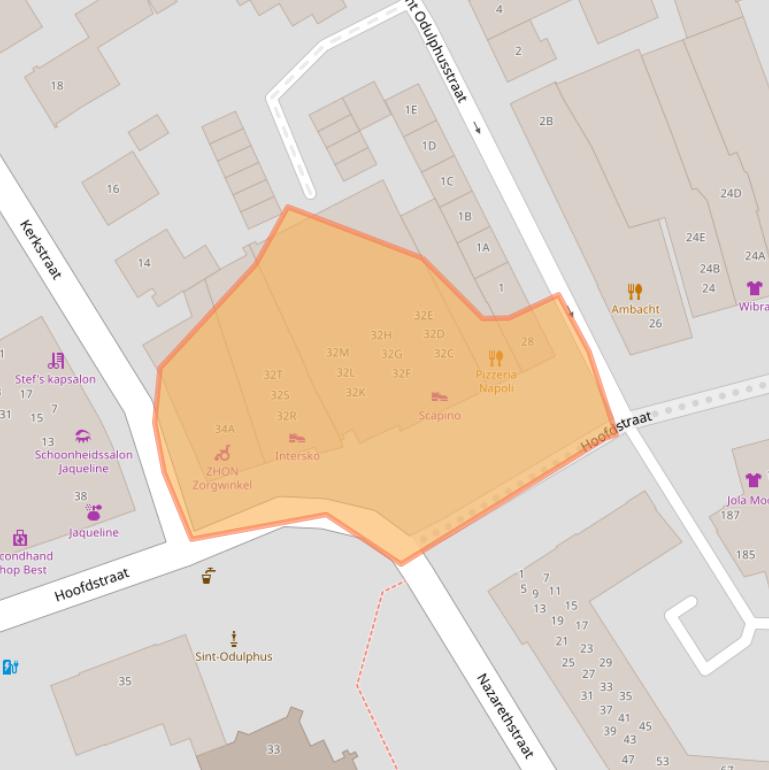 Kaart van postcodegebied 5683AE.