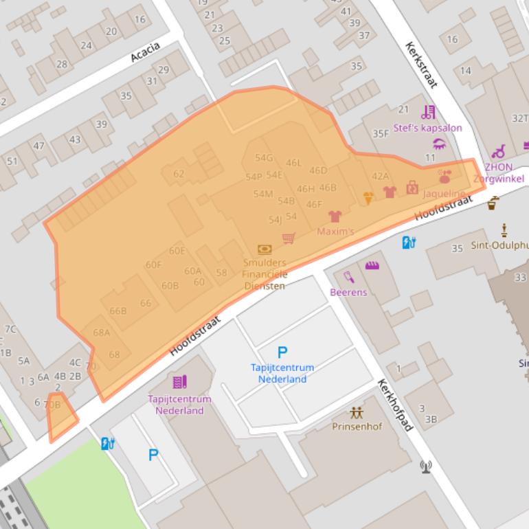 Kaart van postcodegebied 5683AG.