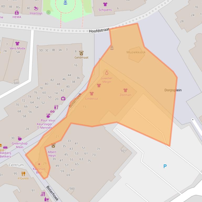 Kaart van postcodegebied 5683AS.