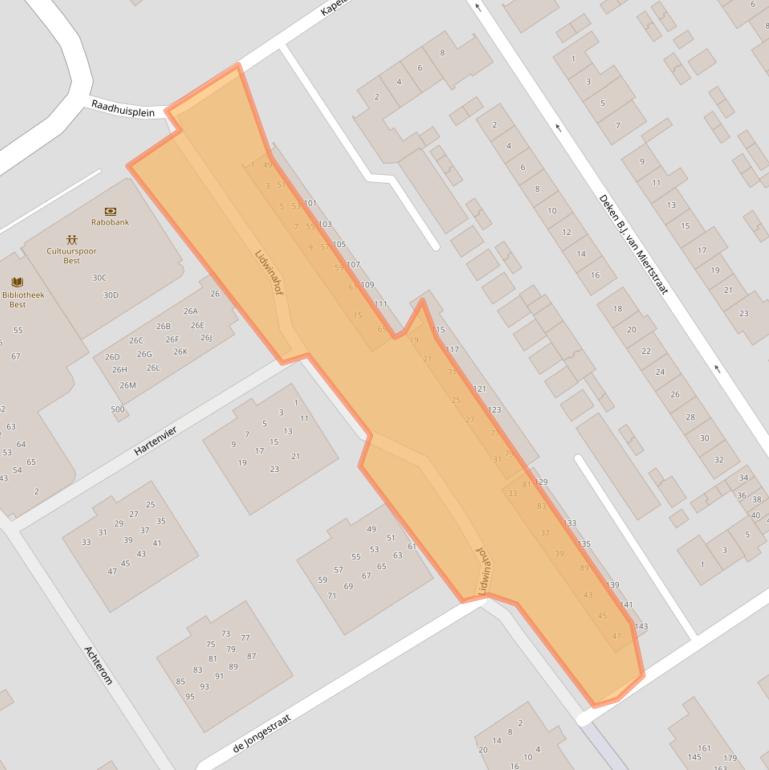 Kaart van postcodegebied 5683DP.