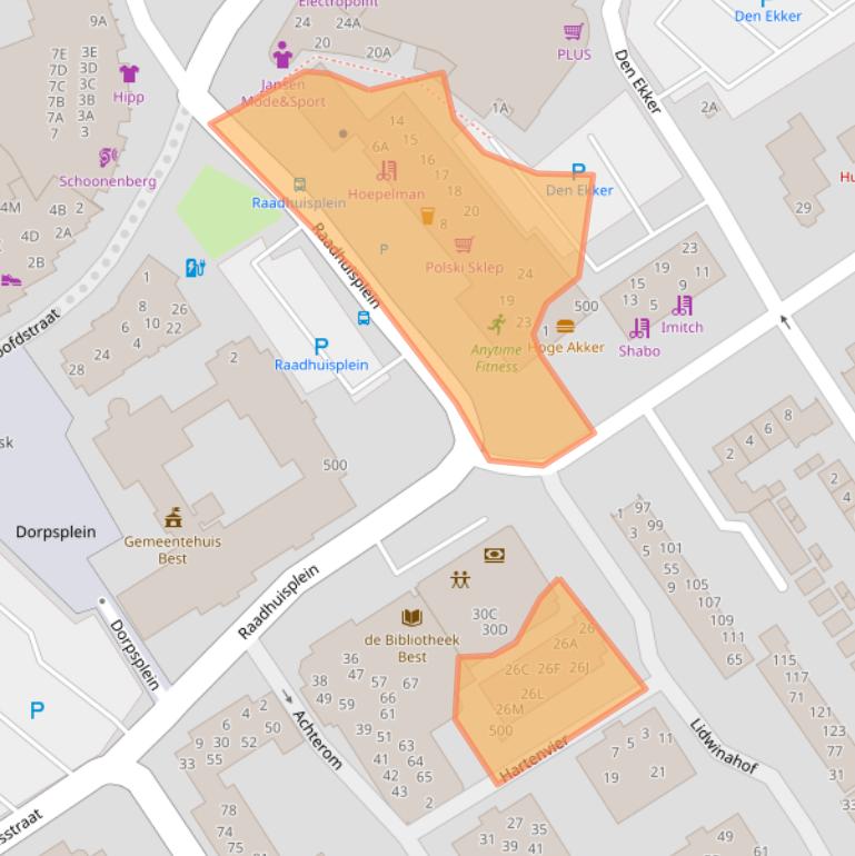 Kaart van postcodegebied 5683EB.