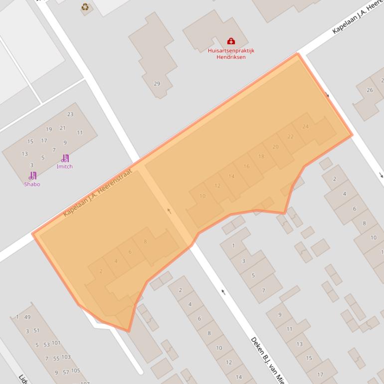 Kaart van postcodegebied 5683EE.