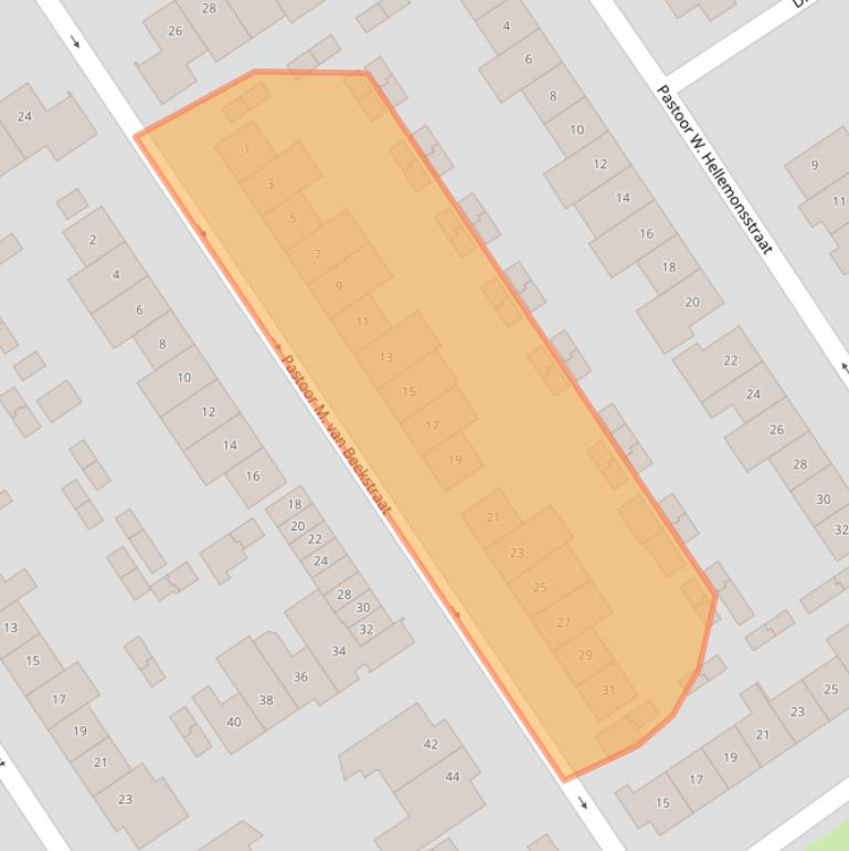 Kaart van postcodegebied 5683ER.