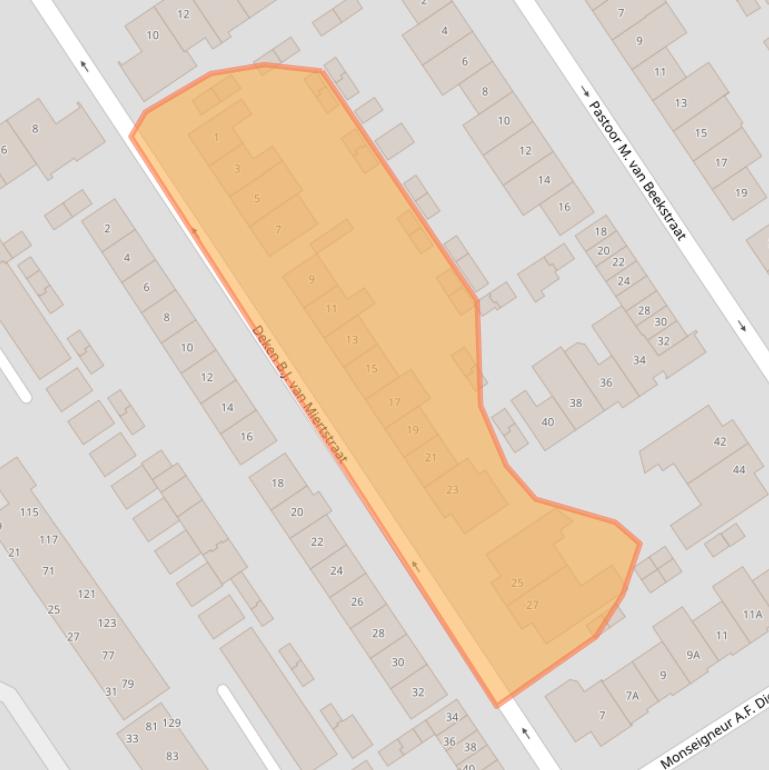 Kaart van postcodegebied 5683ET.