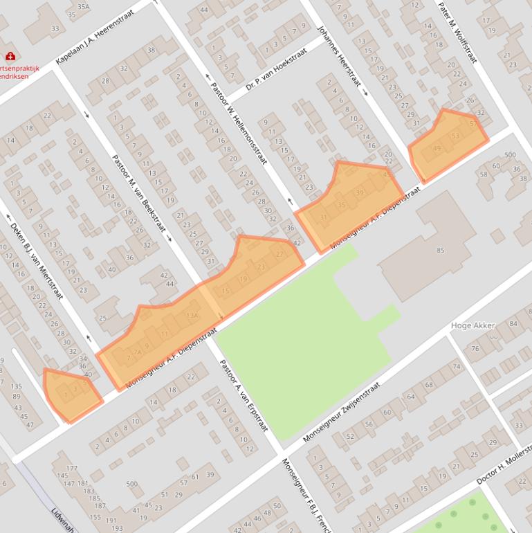 Kaart van postcodegebied 5683EX.