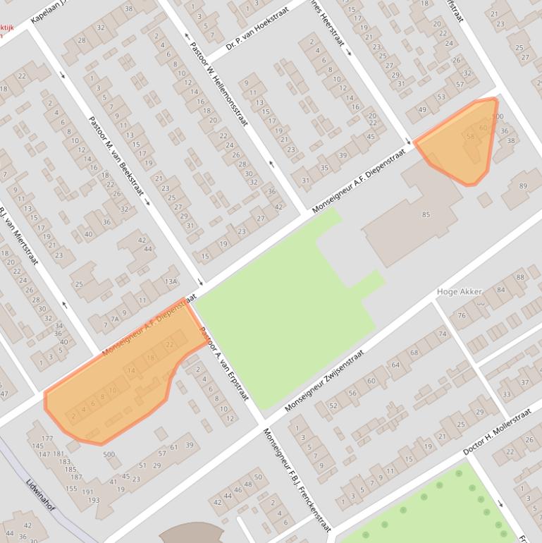 Kaart van postcodegebied 5683EZ.