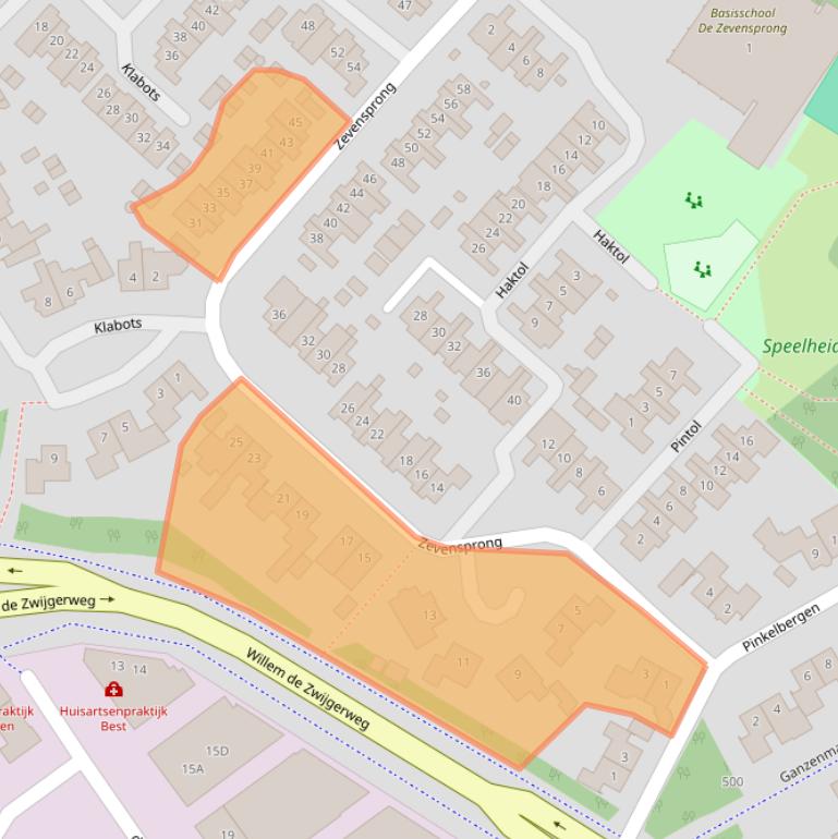 Kaart van postcodegebied 5683KN.