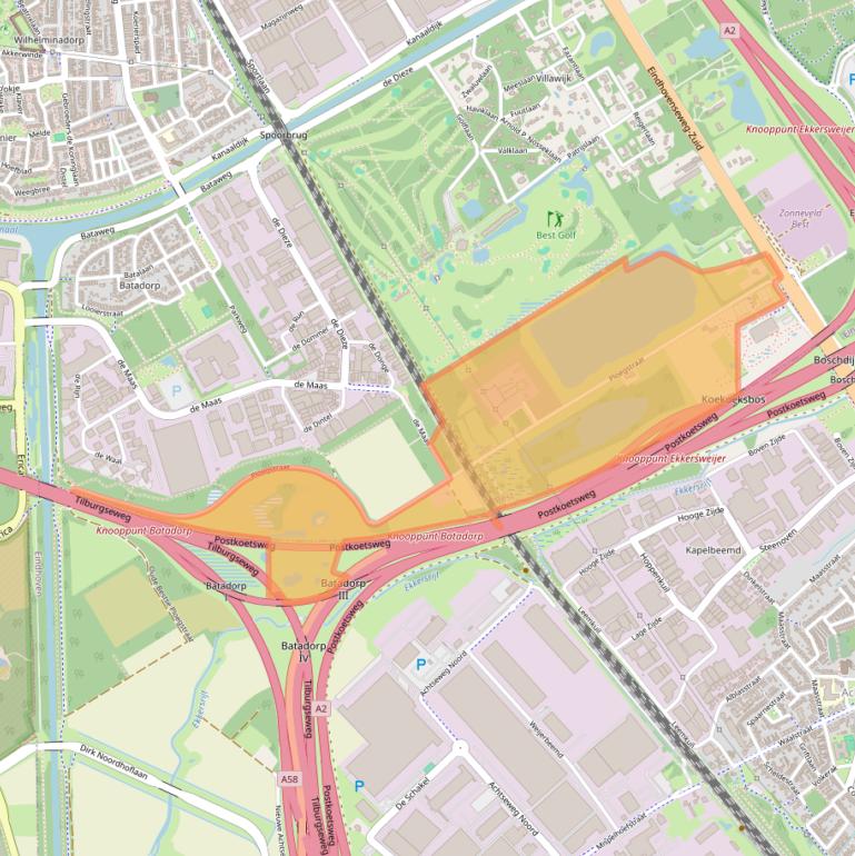 Kaart van postcodegebied 5683PA.