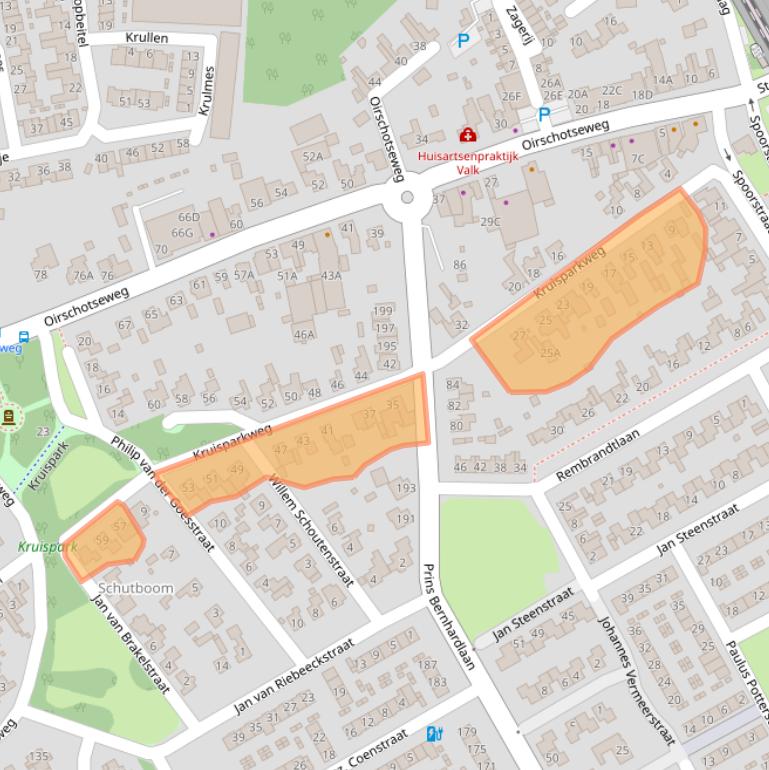 Kaart van postcodegebied 5684AB.