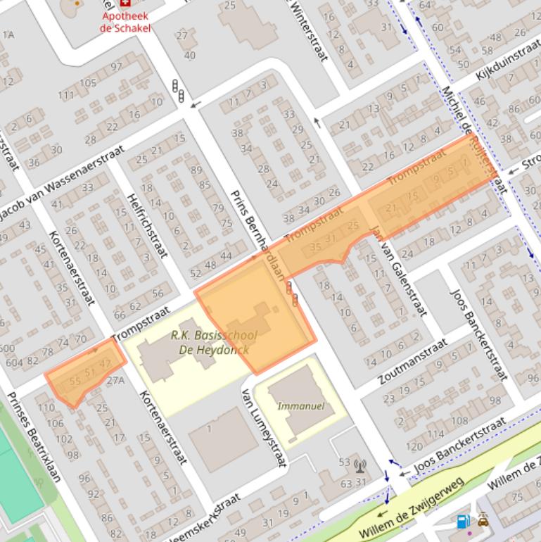 Kaart van postcodegebied 5684BT.