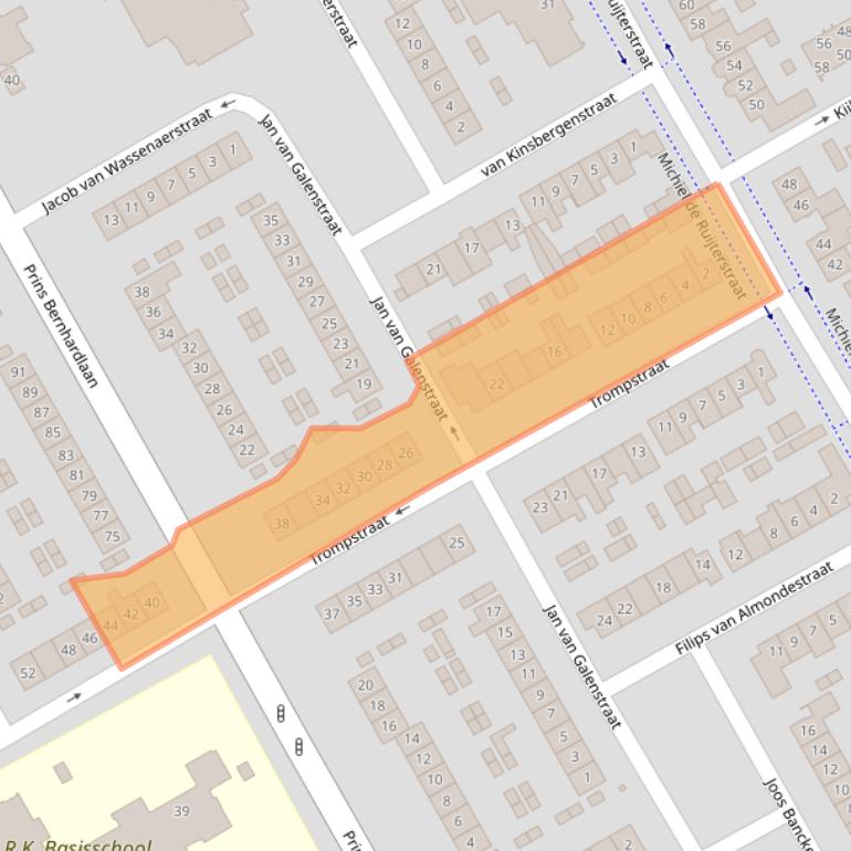 Kaart van postcodegebied 5684BV.