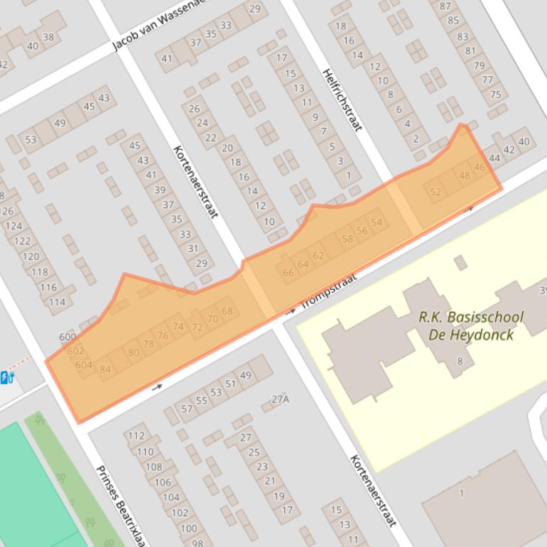 Kaart van postcodegebied 5684BW.