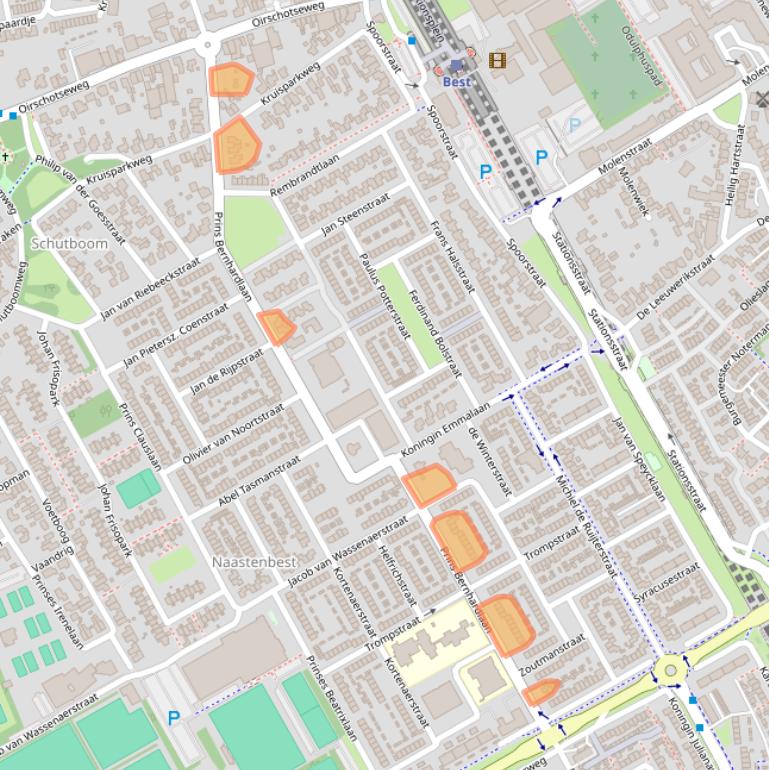 Kaart van postcodegebied 5684CE.