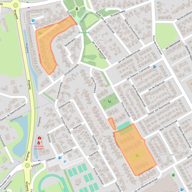 Kaart van postcodegebied 5684GG.